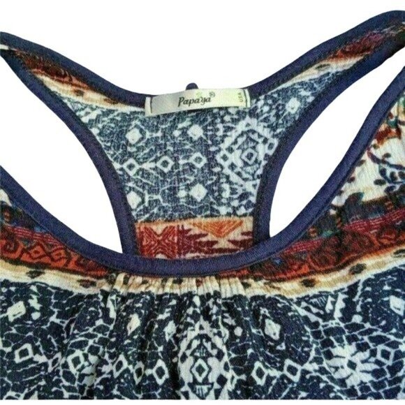 Papaya Womens Sleeveless Boho Print Top S - Picture 6 of 7